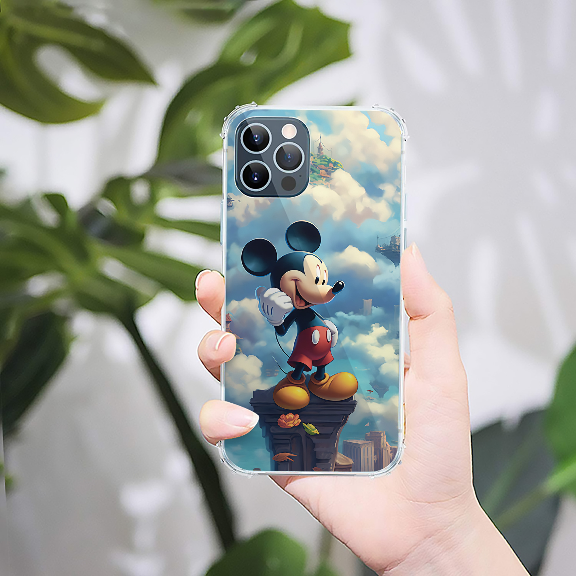 （画像用） ミッキーマウス Mickey Mouse 【iPhone 12シリーズ対応】透明スマホケース（クリアソフトケース）